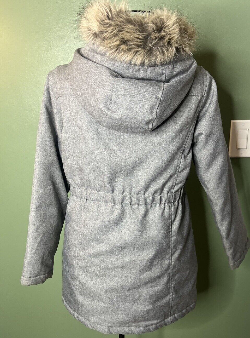 Cat and Jack Girls Pea Coat Size L (10/12) Faux Fur