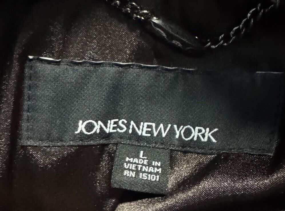 Jones New York Womens Large Faux Fur mink Coat plush car jacket winter