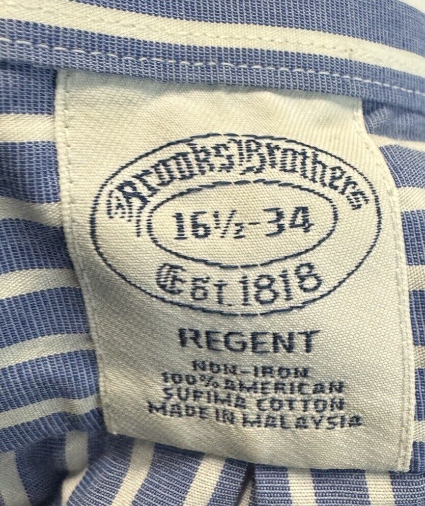 Brooks Brothers Men’s Plaid Regent Fit Non Iron Stretch Button Down 16.5-34