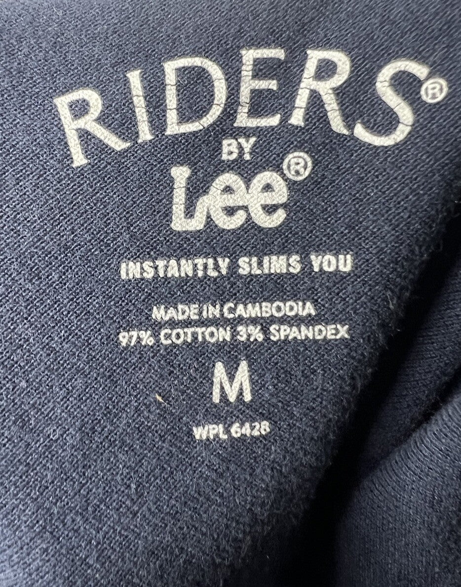 Riders by Lee womens black polo short sleeve shirt medium