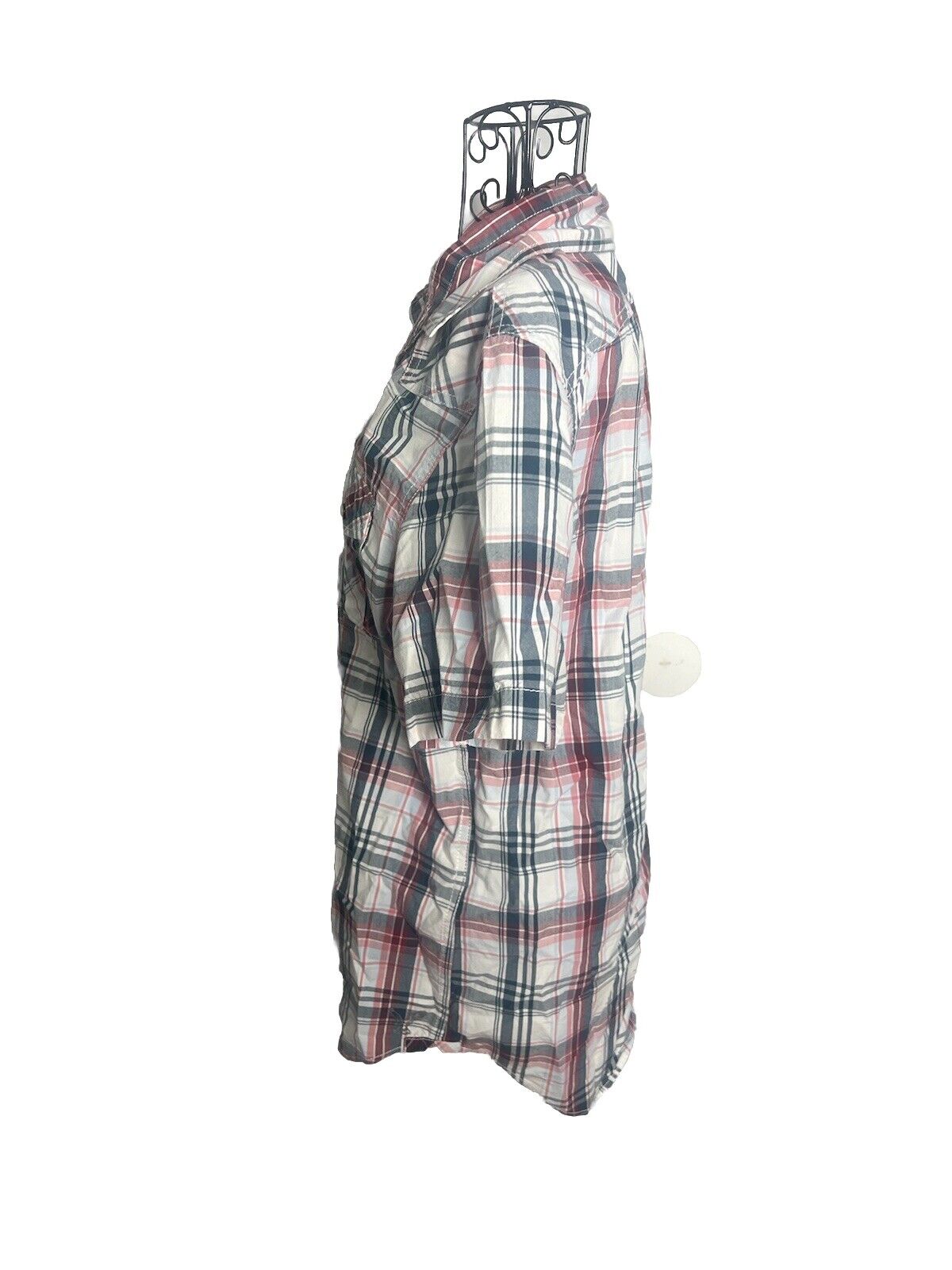 American Eagle Vintage Fit Plaid Button Up Short Sleeve, Men’s Medium