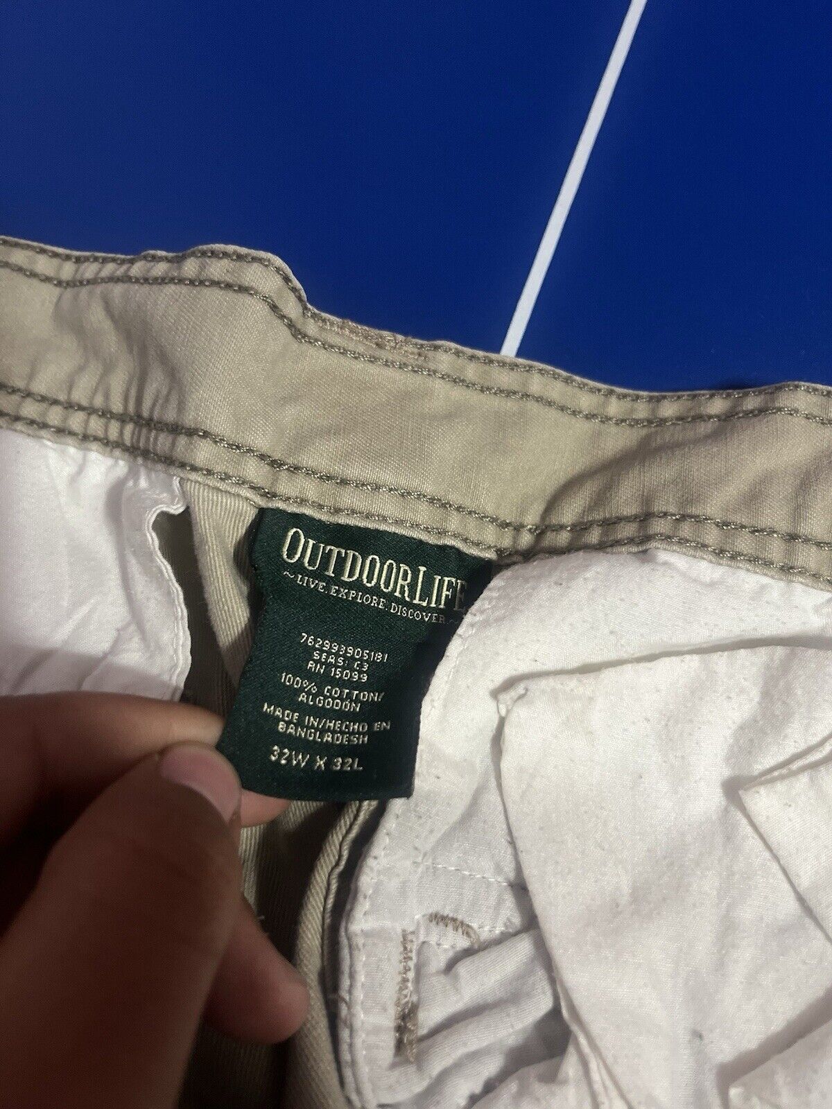 Men's 32x32 Hiking/Work Pants By Outdoor Life Beige Extra Pockets