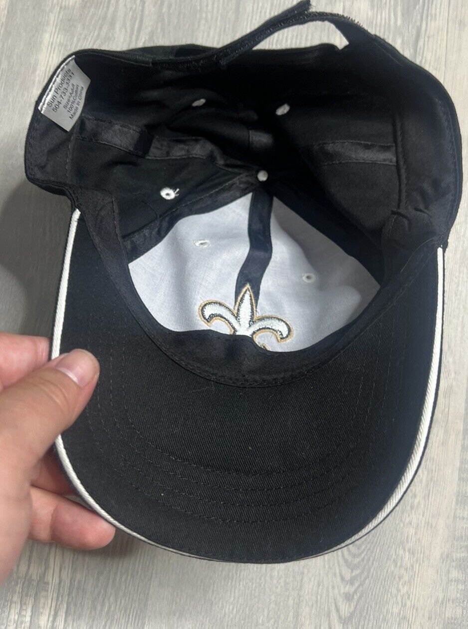 New Orleans Saints Black Adjustable NFL Hat On Field Strapback Cap
