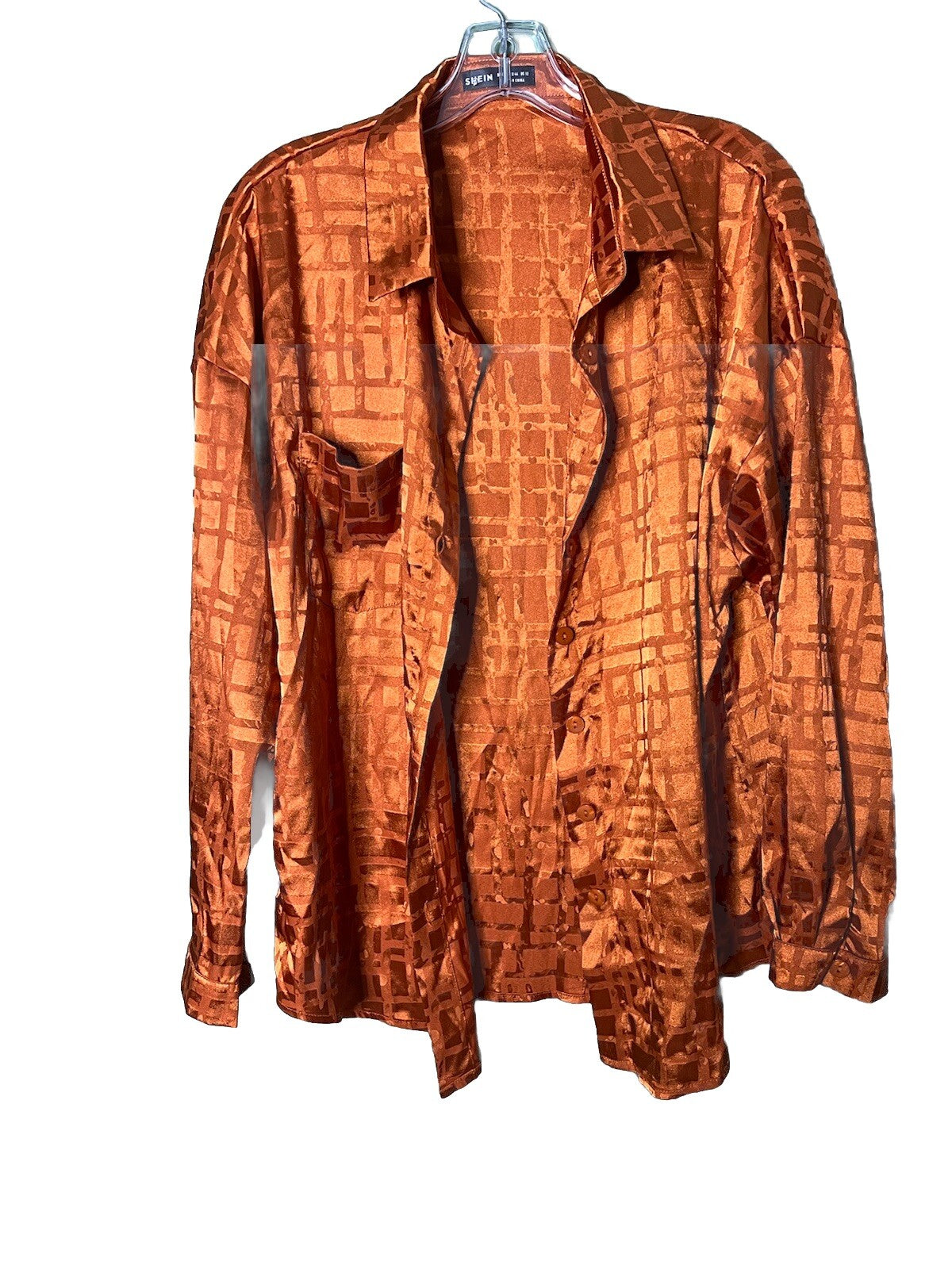 SHEIN Women Top Long Sleeve Button Up Size 12