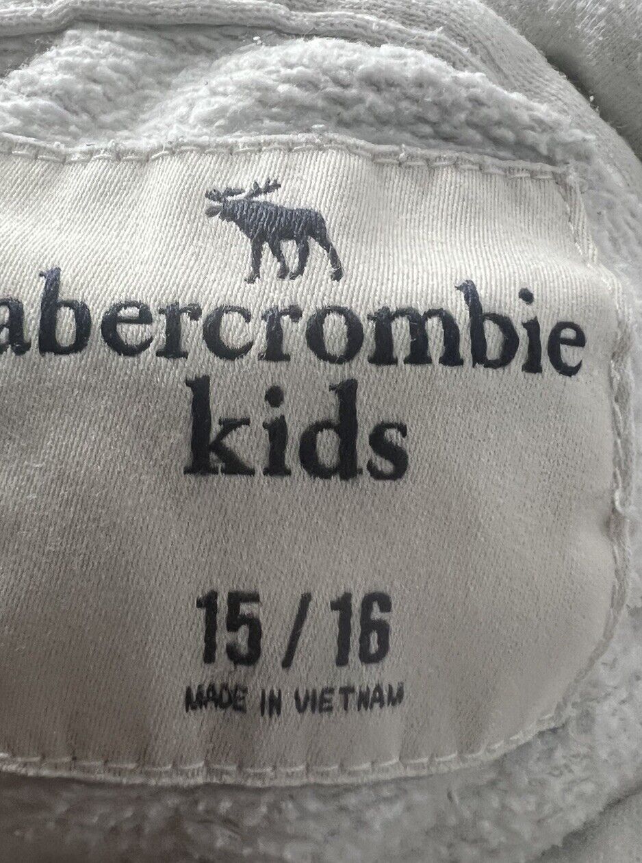 Abercrombie Kids Hoodie Size 15/16 White Hooded Sweater Sweatshirt Pullover