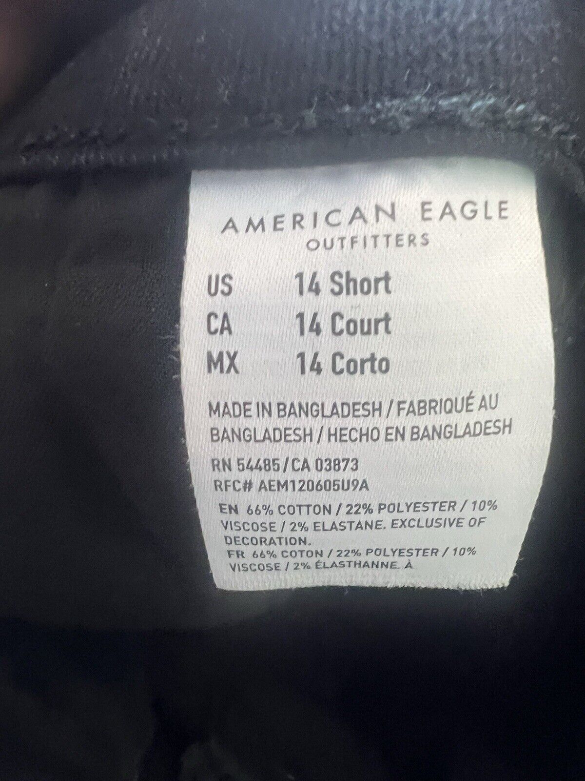 American Eagle Outfitters Black Denim Straight Leg Jeans Womens 14 Short