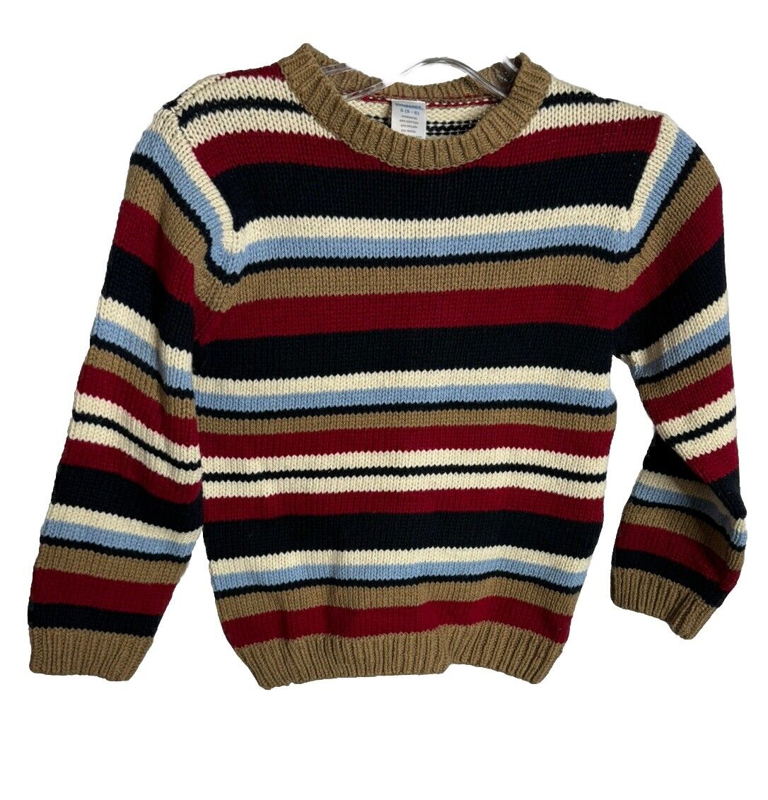 Gymboree Striped Sweater Boys Size Small 5-6 Long Sleeve Crew Neck