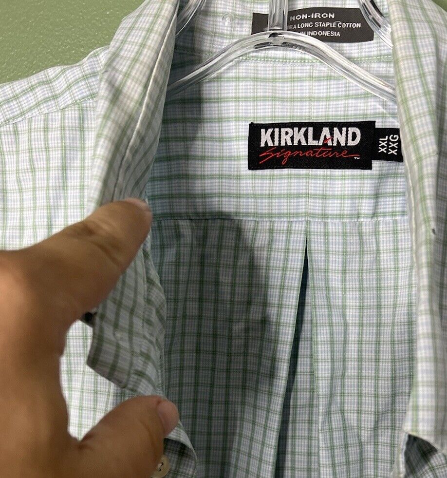 Kirkland Signature Short Sleeve Button Down Non-Iron Mens 2XL Dress Shirt