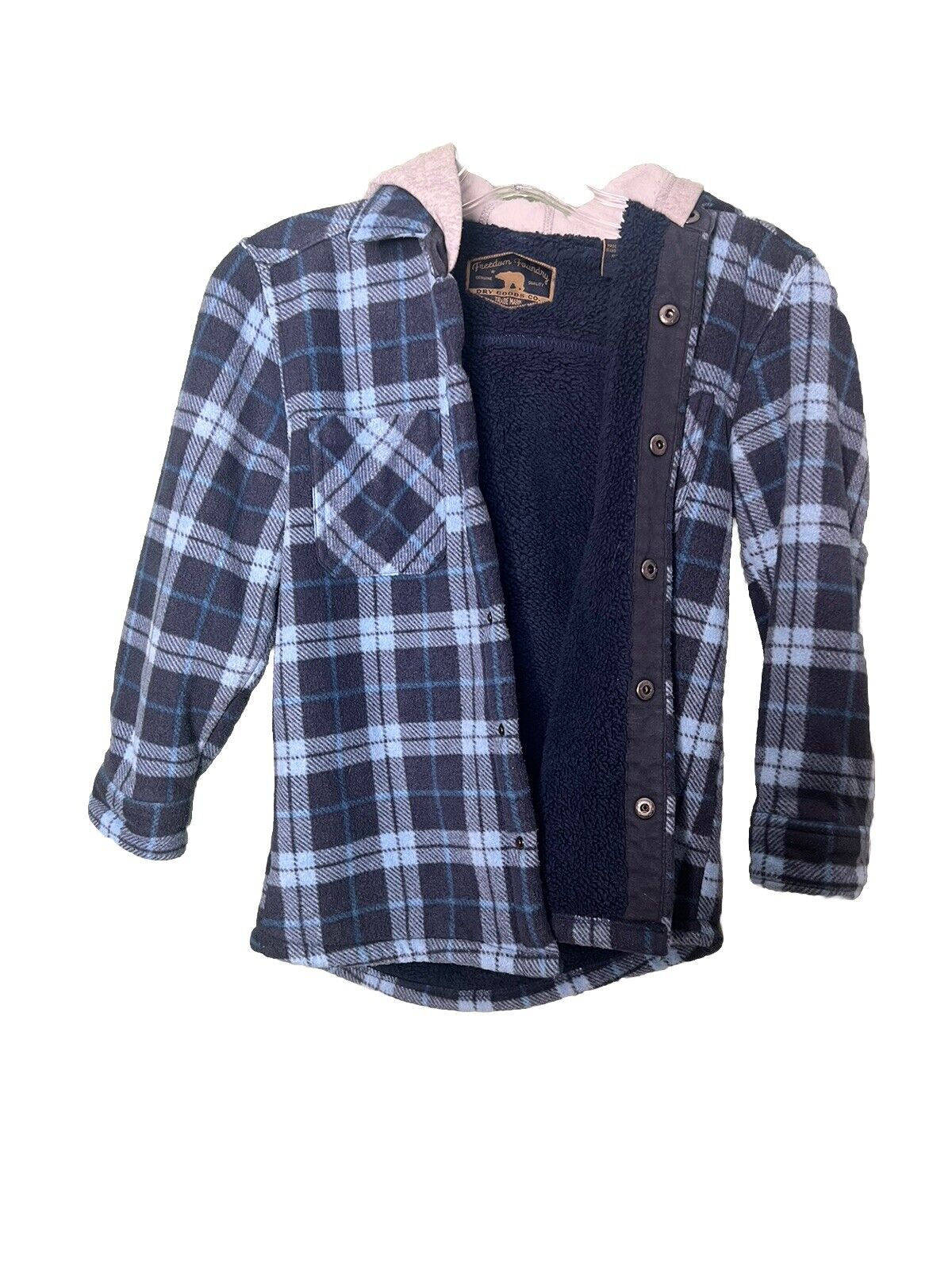 Freedom Foundry Youth Boy's Plush Flannel Shirt With Hood