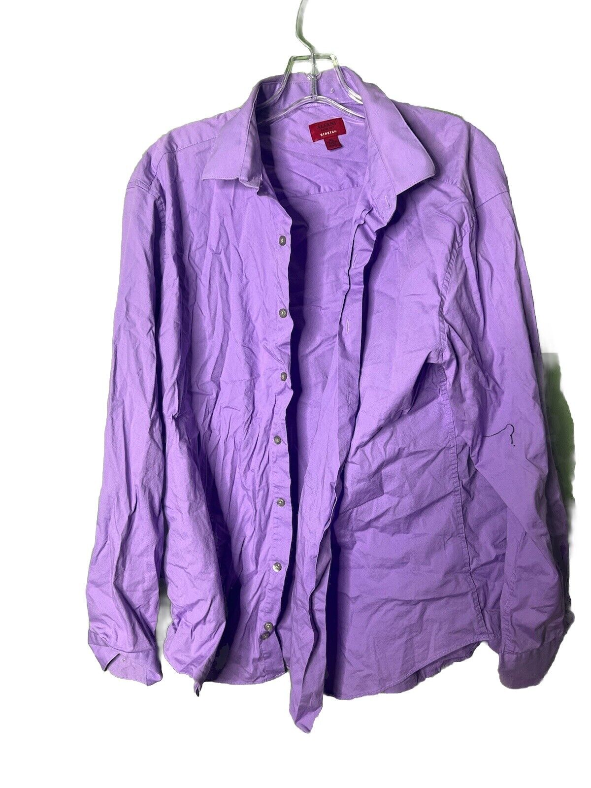 Alfani Shirt Mens 17 17.5 34/35 Button Up Slim Fit Performance Wicking