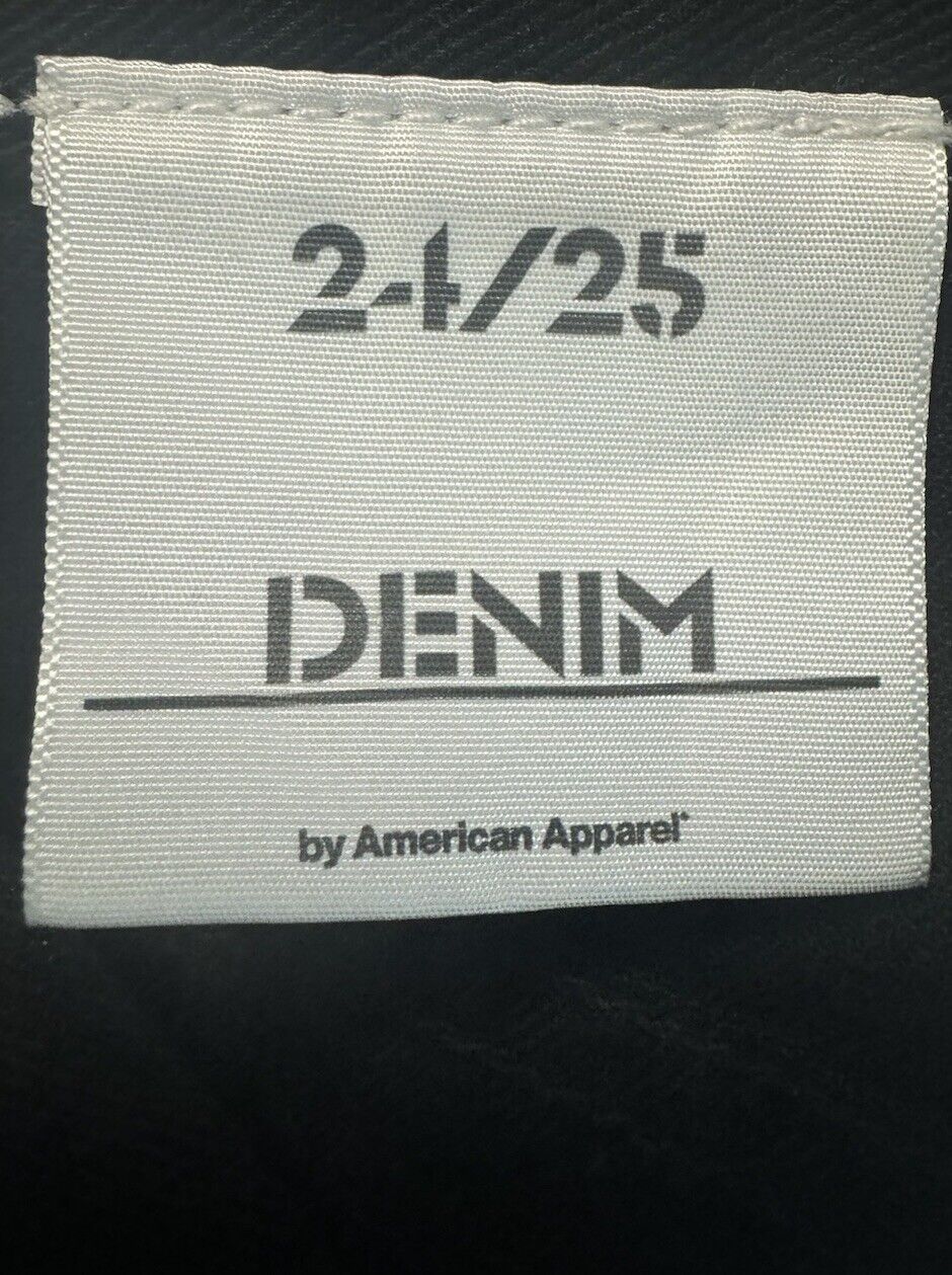 American Apparel Jeans black denim cuffed jean shorts size 24/25