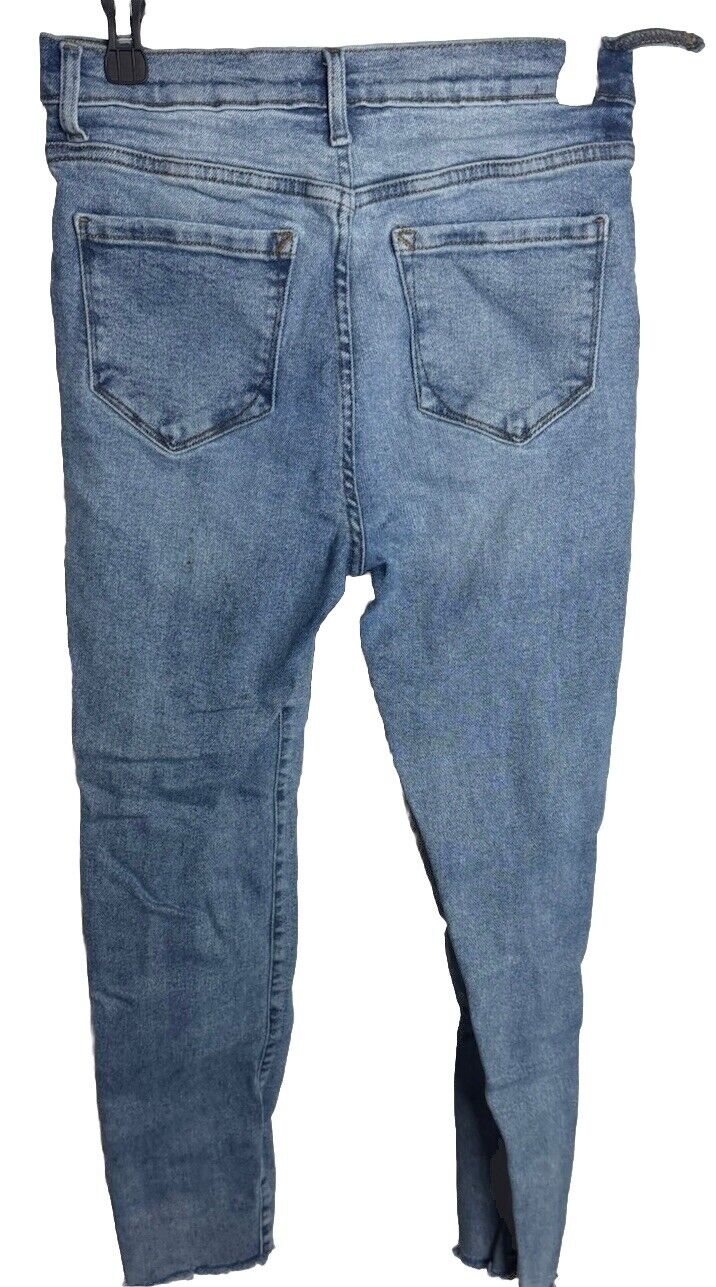 Kensie Jeans Vintage Luxe The Flare Women's Size 6/28 Blue High Rise Distressed