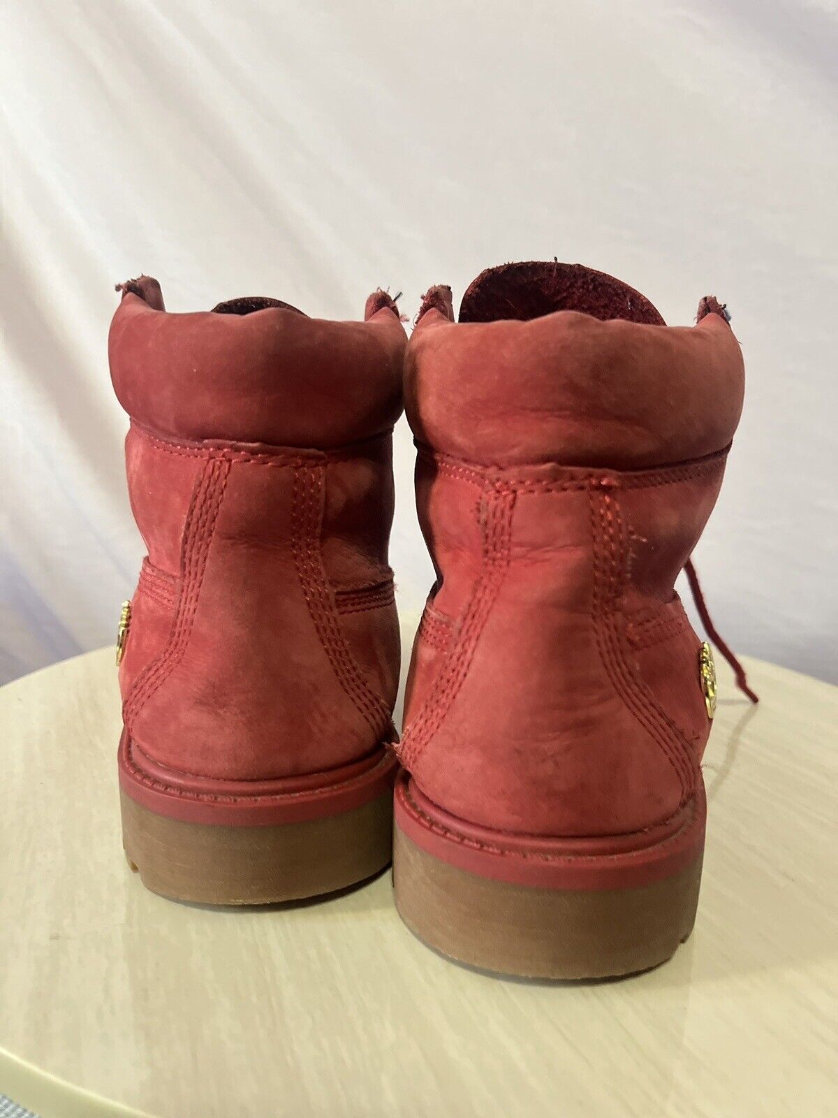 Red Timberland boots women Size 2.5, Red Suede, Waterproof Boots, High Quality