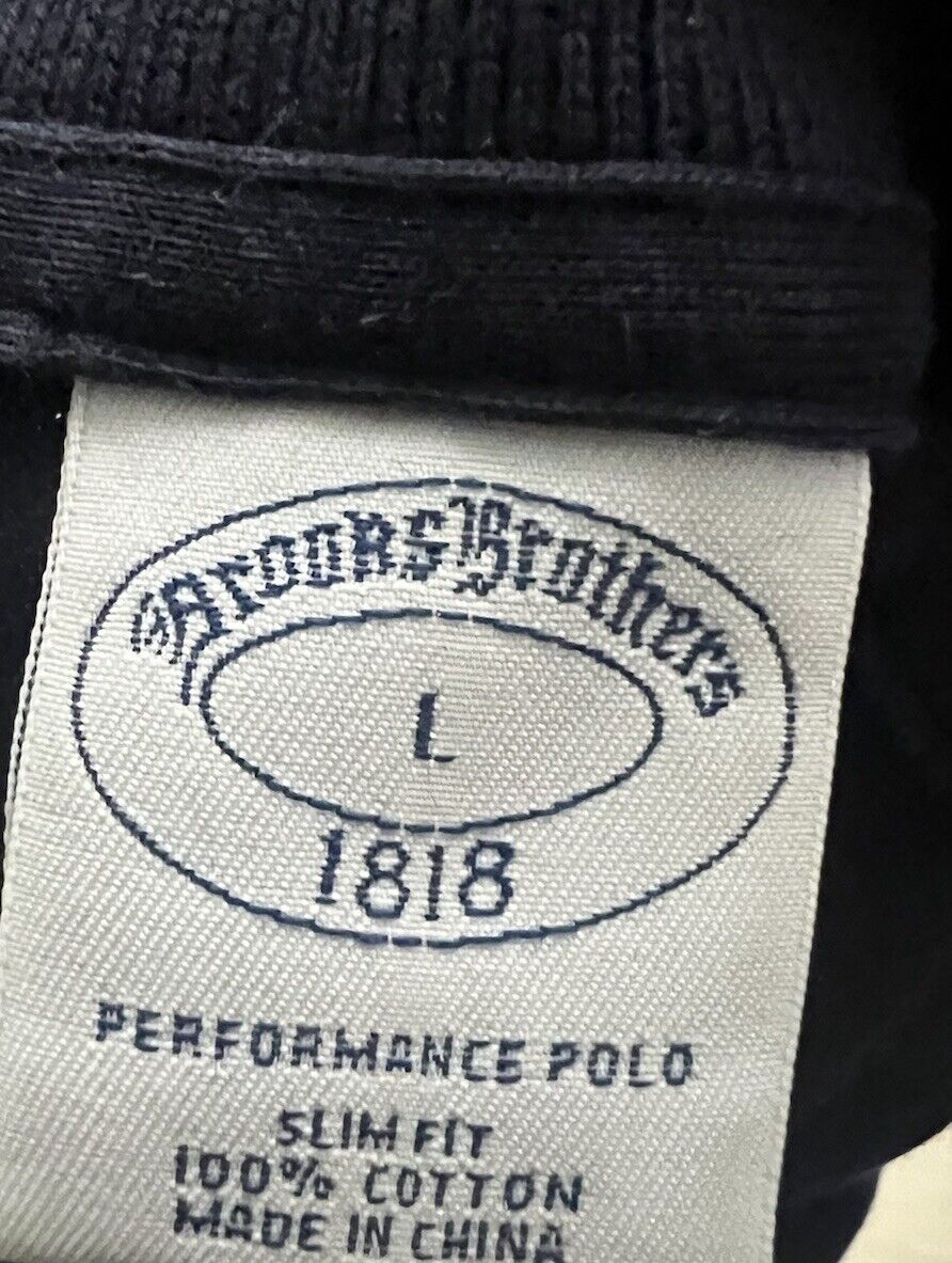 Brooks Brothers Performance Polo Shirt Mens Size Large L Blue Short Sleeve