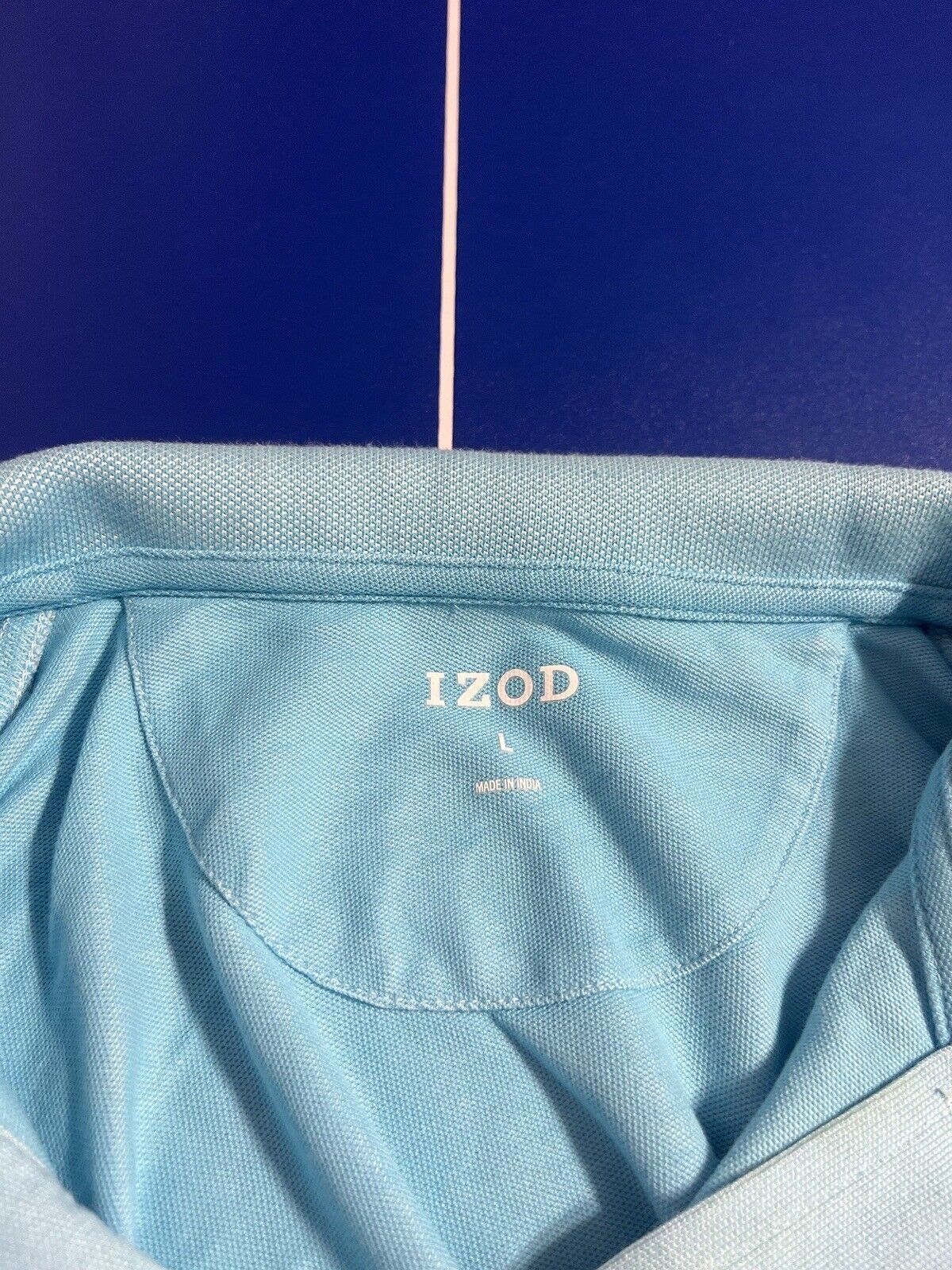 Mens Izod Advantage Performance Natural Stretch Polo Shirt Light Blue Size L