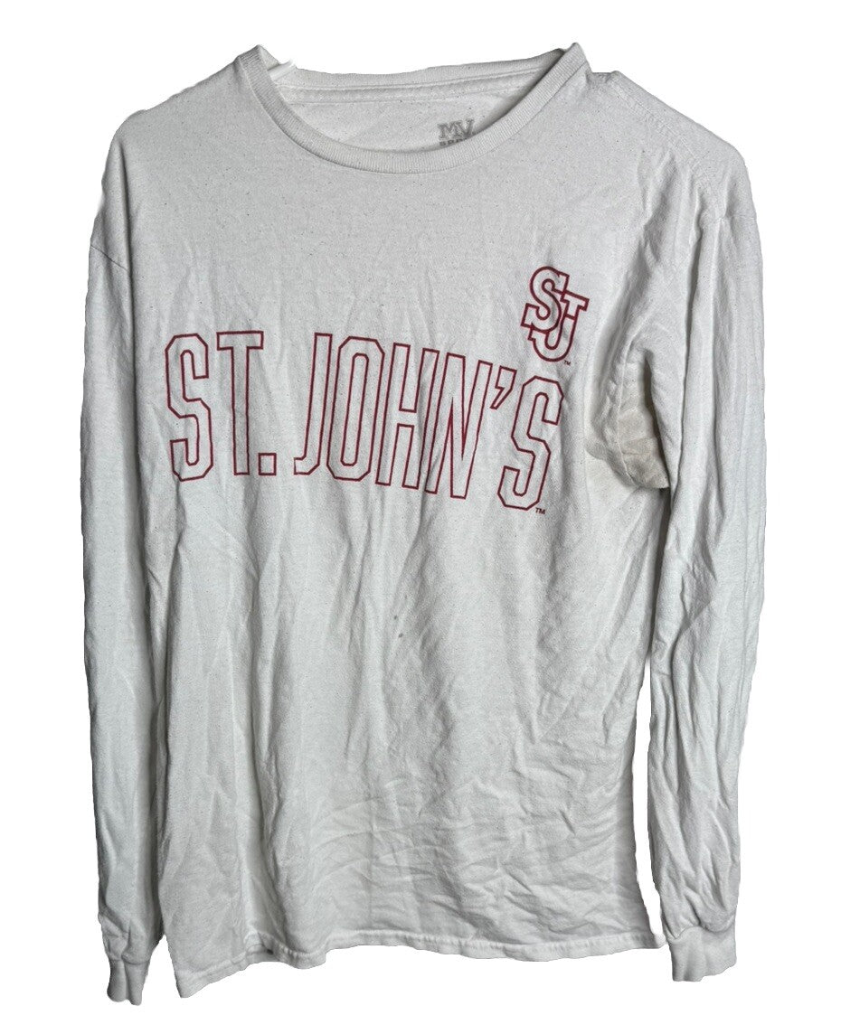 Vintage St Johns University T Shirt Mens medium Red Storm Catholic College White