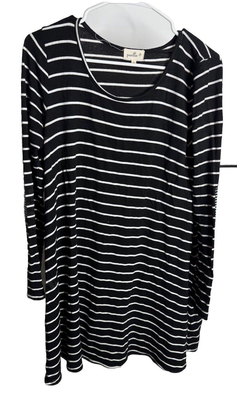 Anthropologie Puella Size Medium Striped Top Swing Long Sleeve Tee