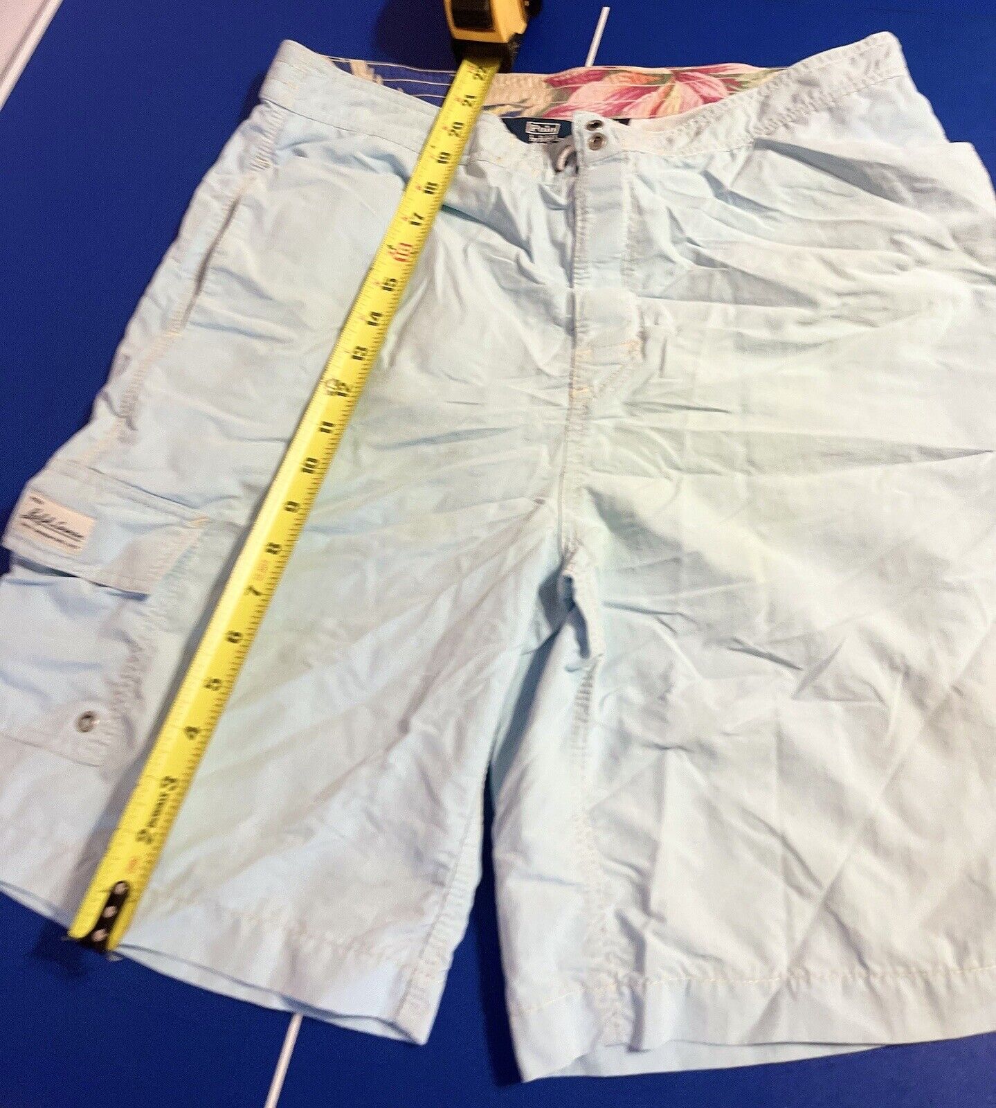 Polo Ralph Lauren Light Blue Swim Trunks Medium, Nylon, Rare Find, High Quality,