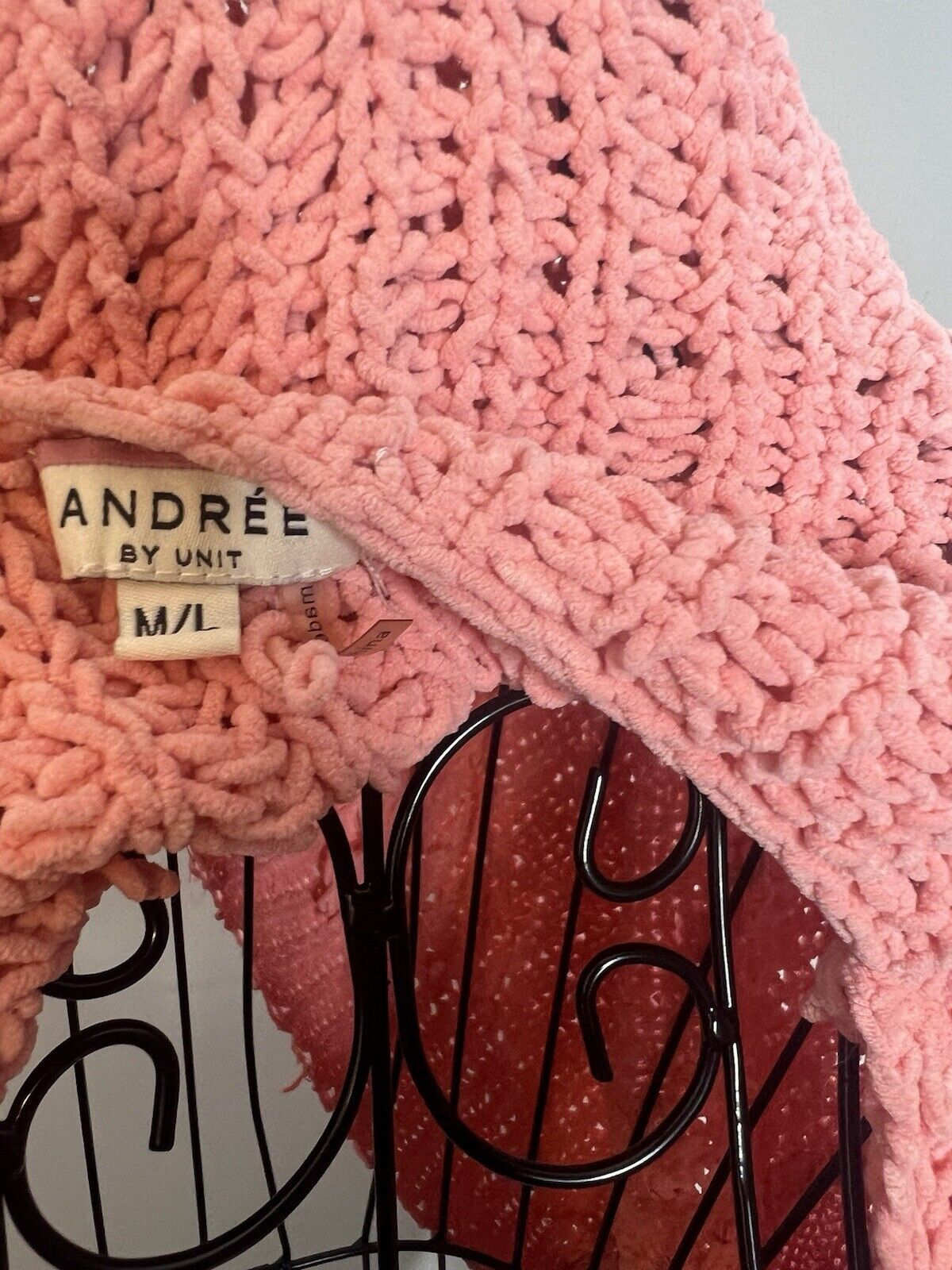 ANDREE by Unit Crochet Sweater Pink M/L
