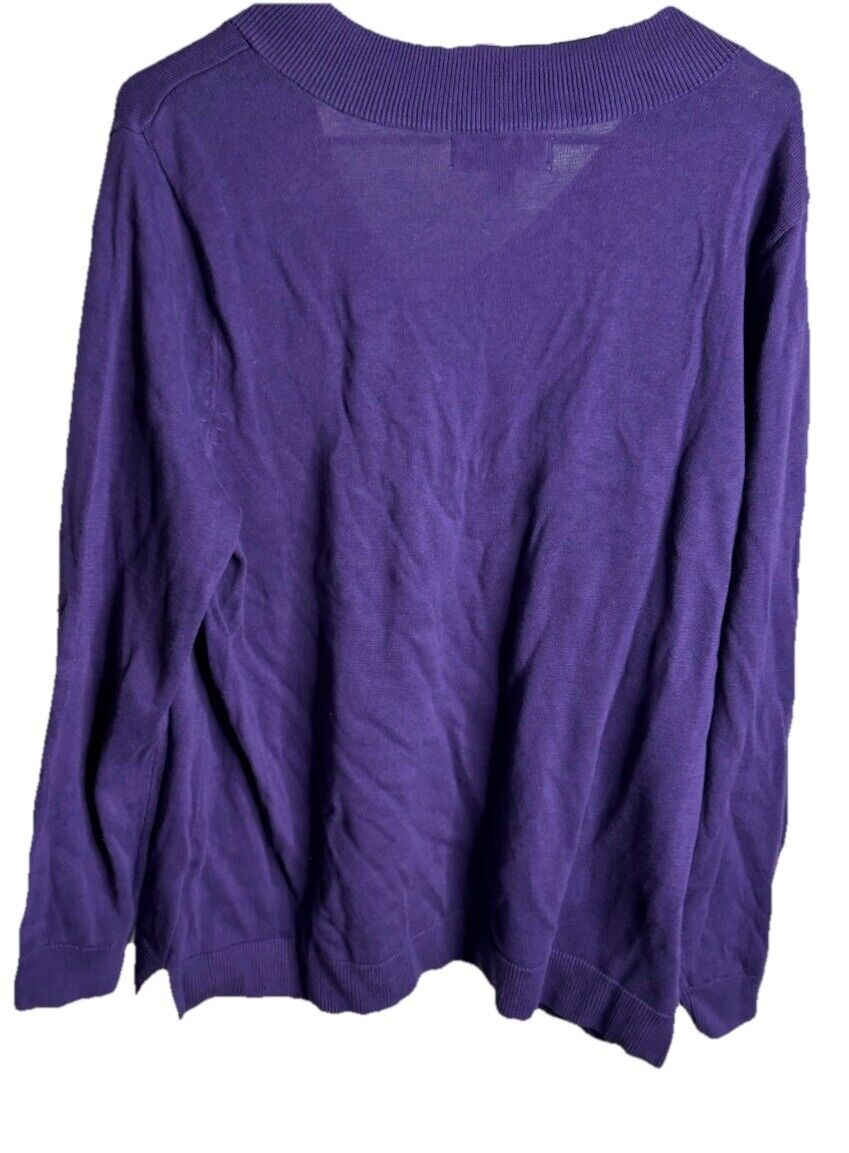 Karen Scott | Women's Cotton V-Neck Sweater | XL
