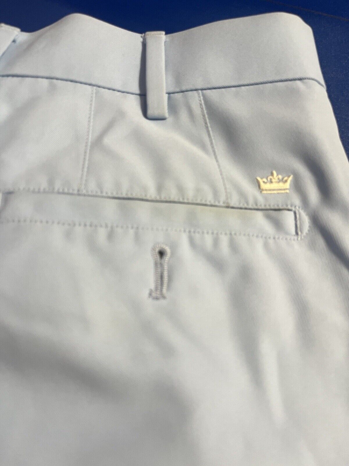 Peter Millar Crown Sport Men's Shorts 35 Light Blue Performance Chino Golf 9"