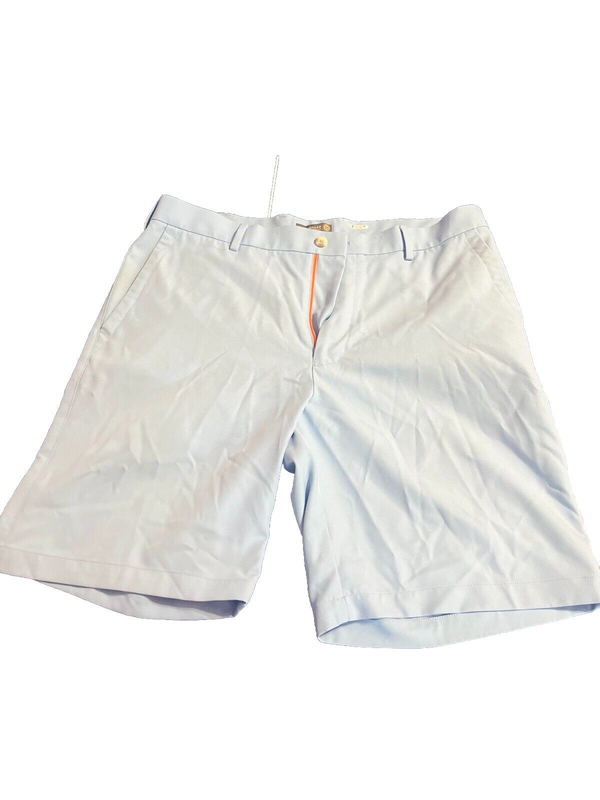Peter Millar Crown Sport Men's Shorts 35 Light Blue Performance Chino Golf 9"