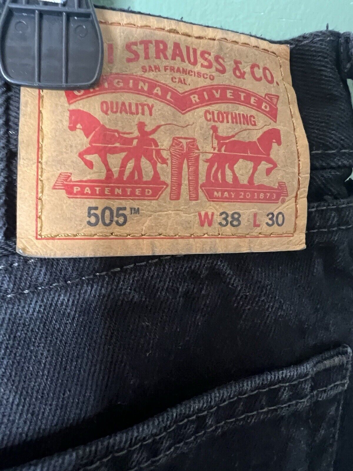 Levi's 505 Jeans Mens 38x30 Black Regular Fit
