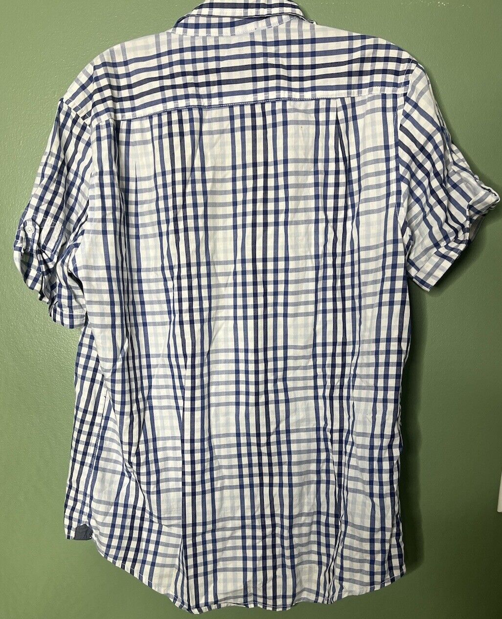 Club Room Mens Striped Short Sleeve Shirt Size M Fitted