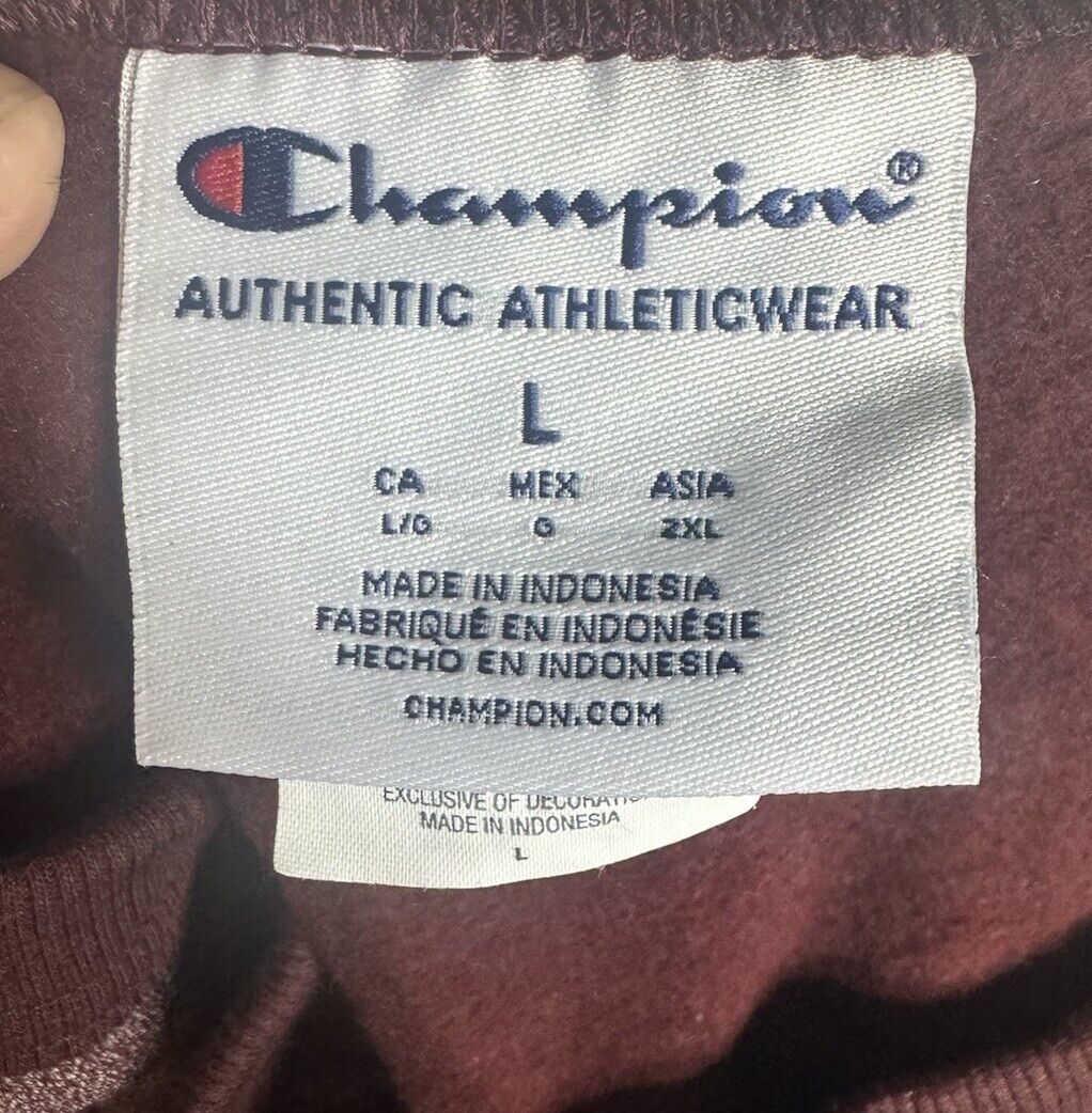 Champion Men's Jersey T-Shirt Big Athleticwear Long Sleeve Tee Large