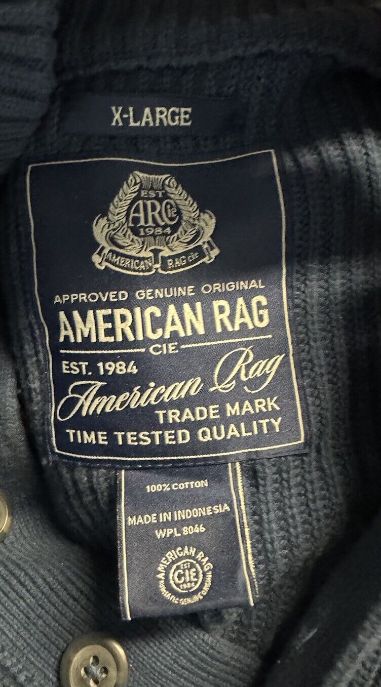 AMERICAN RAG Men's Long Sleeve Blue Sweater, Size: XL
