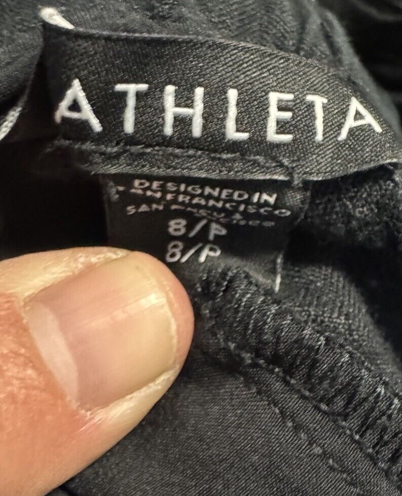 Athleta Women’s Black Straight Leg Pants Size 8P Pockets