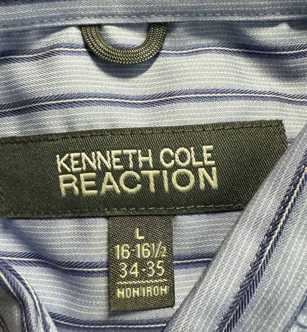 Kenneth Cole Button Down Shirt Slim Fit 16-16.5 / 34-35 Size Large