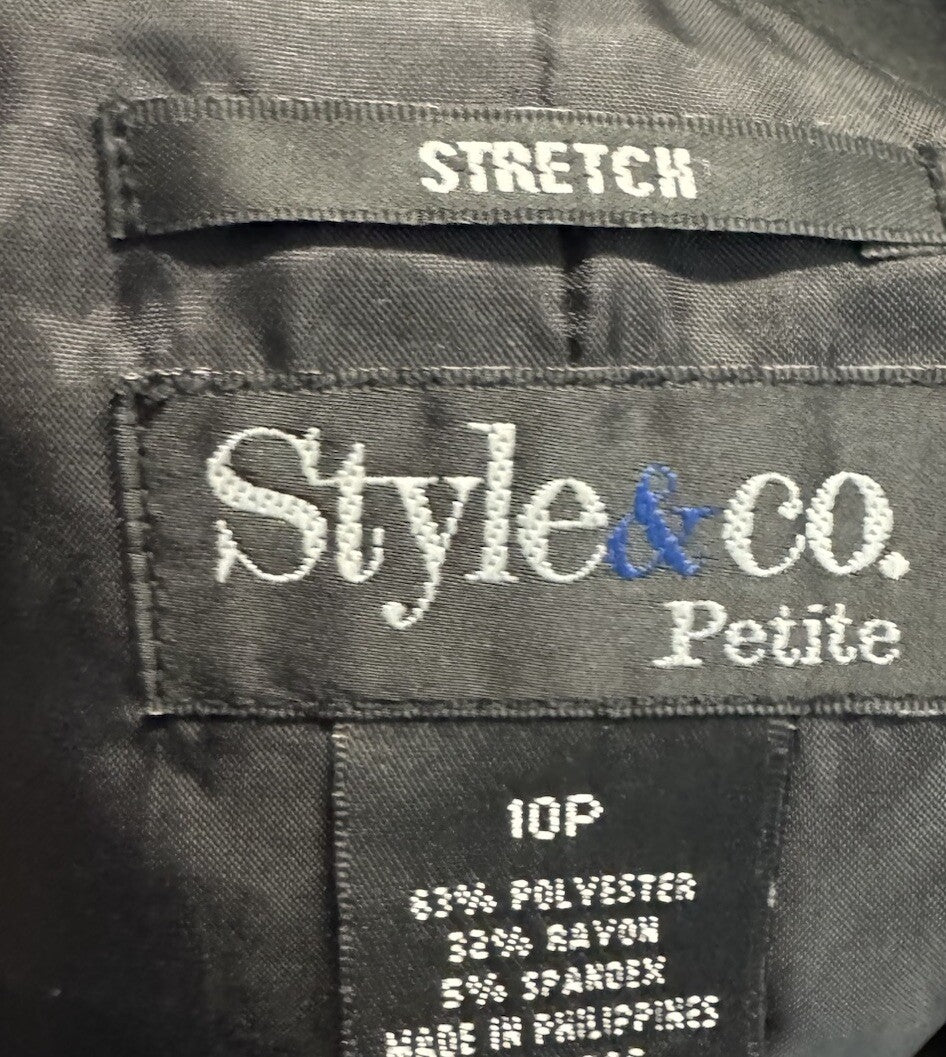 Style & Co Petite 10P Stretch Black Blend Suit Jacket Blazer