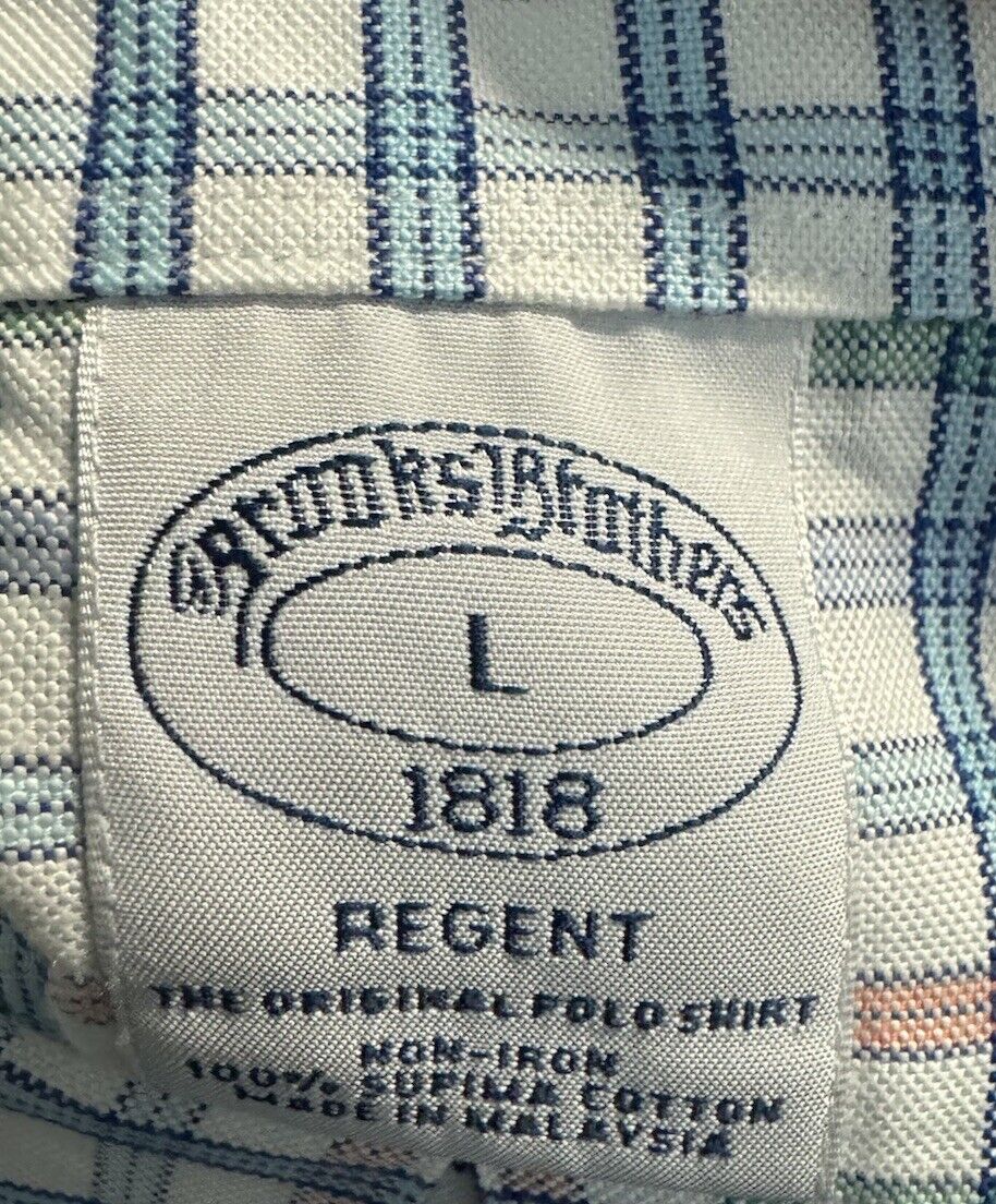 Brooks Brothers 1818 Regent Shirt Button Up Long Sleeve Plaid Cotton Size L