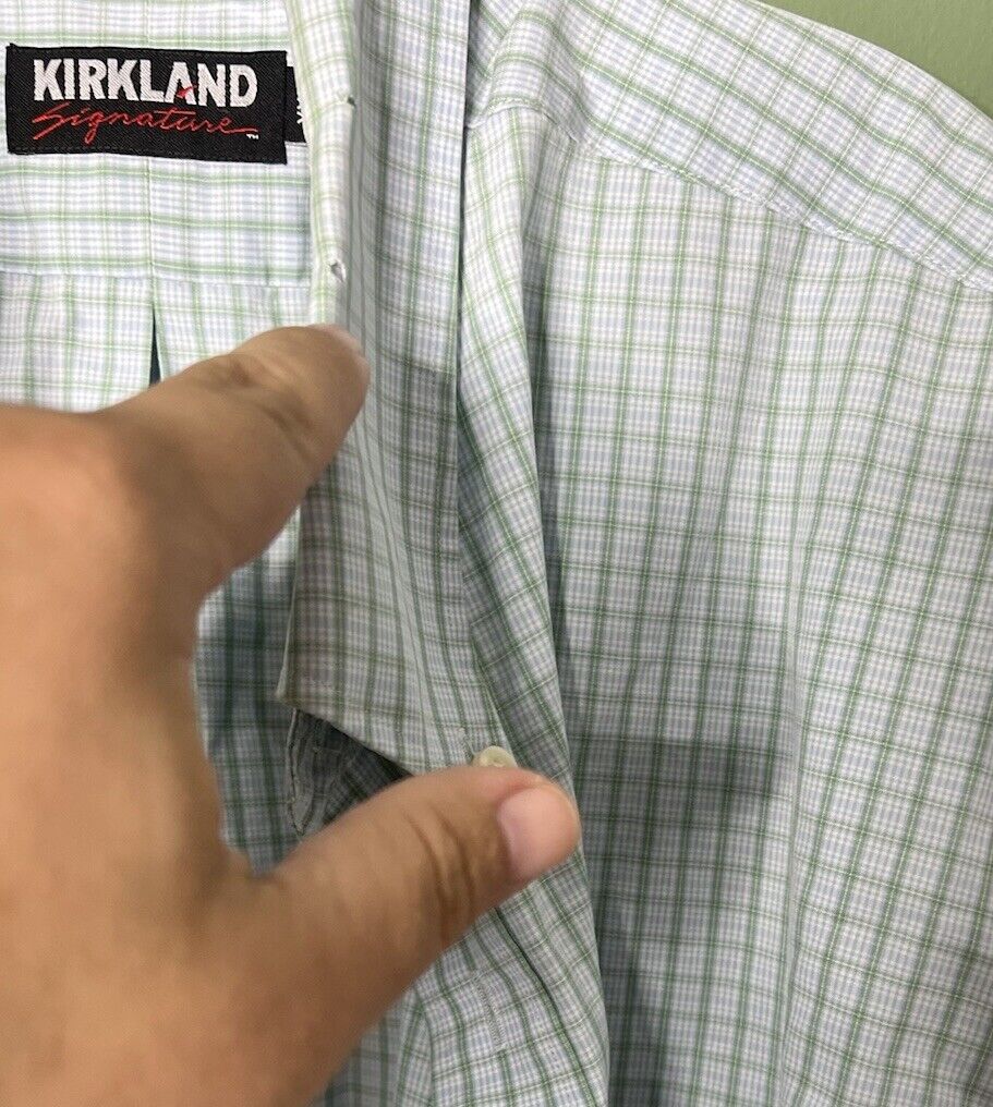 Kirkland Signature Short Sleeve Button Down Non-Iron Mens 2XL Dress Shirt