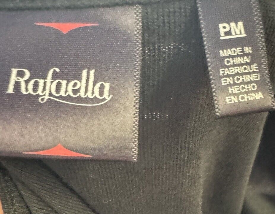 Rafaella Blouse Women's Size PM Black Scoop Neck
