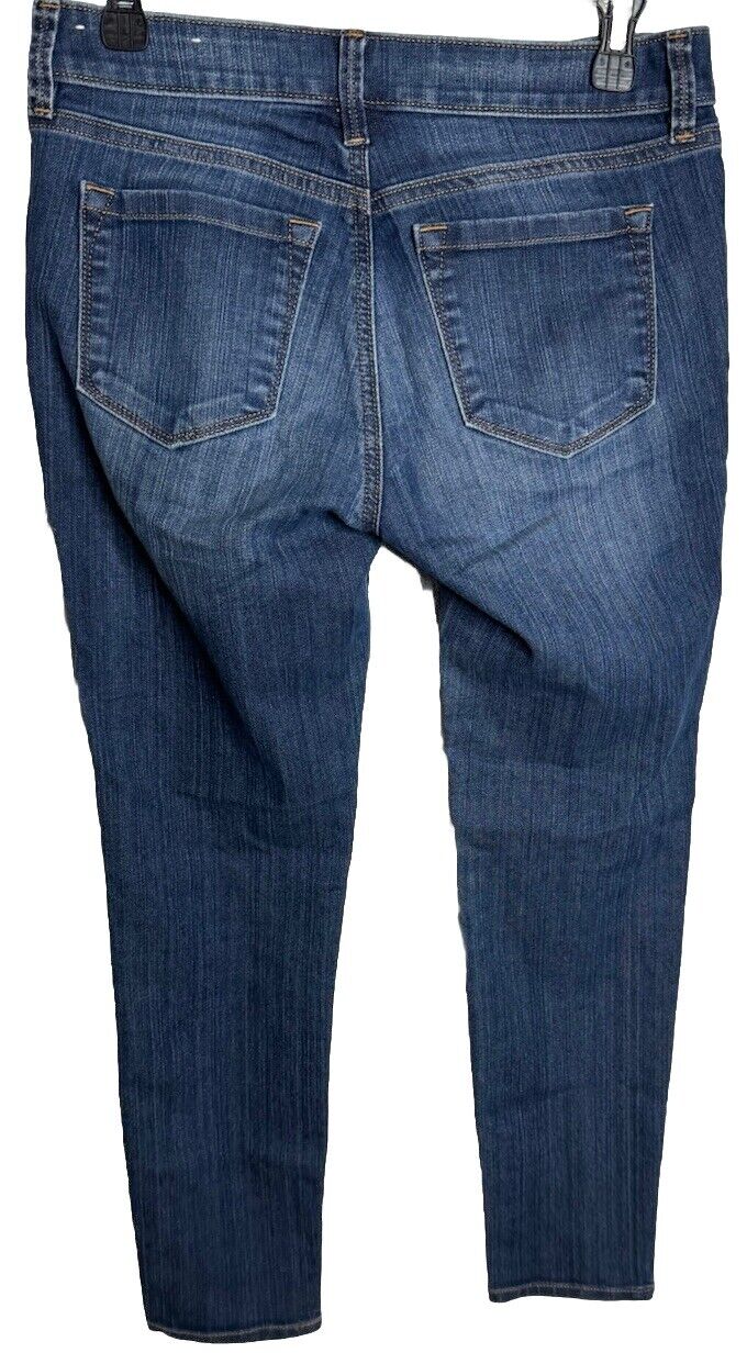 Ann Taylor Loft Womens Jeans 4P Petite Blue Modern Skinny Mid Rise Dark Denim