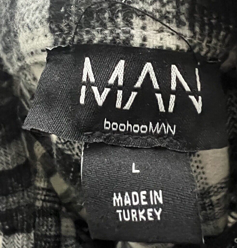 Boohoo Man Mens Plaid Flannell Shirt Large Button Up