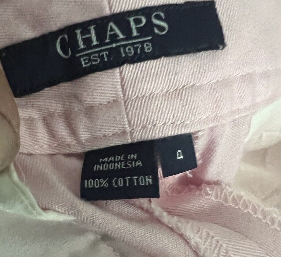 Chaps Jean Shorts Size 4 Bermuda Belted Pink Mid Rise