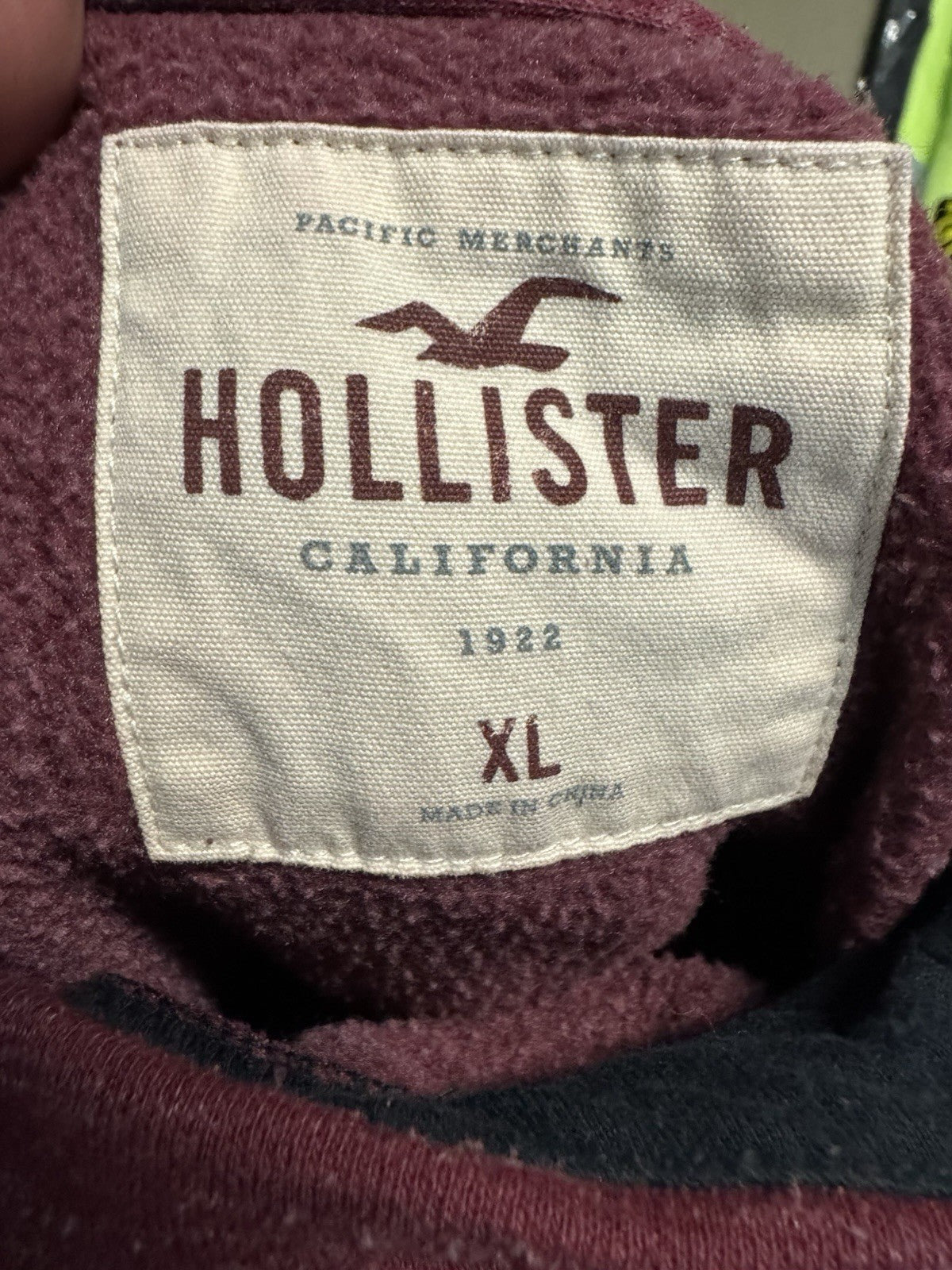 Hollister Hoodie Men XL Pullover Zip Kangaroo Pocket