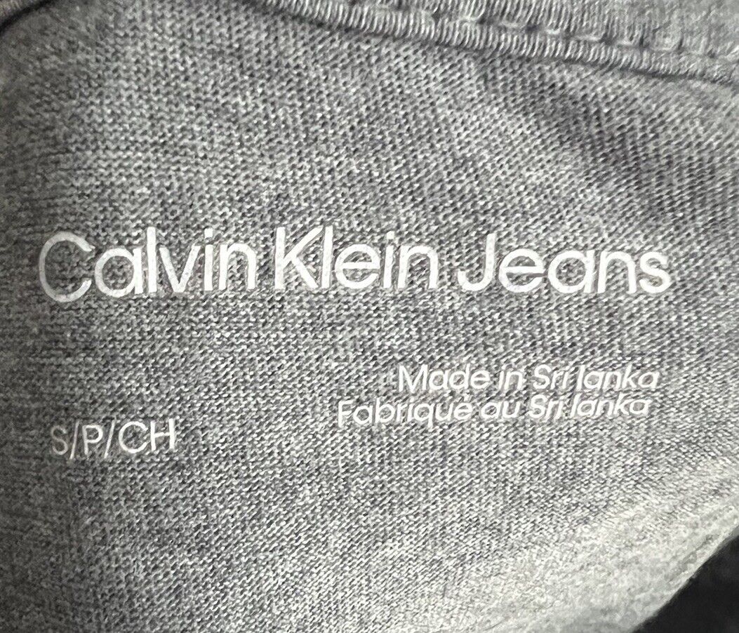 Calvin Klein T-Shirt Mens Small Short Sleeve Crew Neck Graphic Logo/ Wear Tear