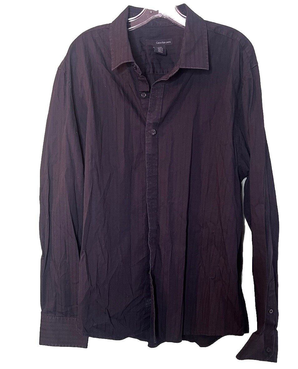 Calvin Klein Jeans Mens Size XL Long Sleeve Button Down Shirt