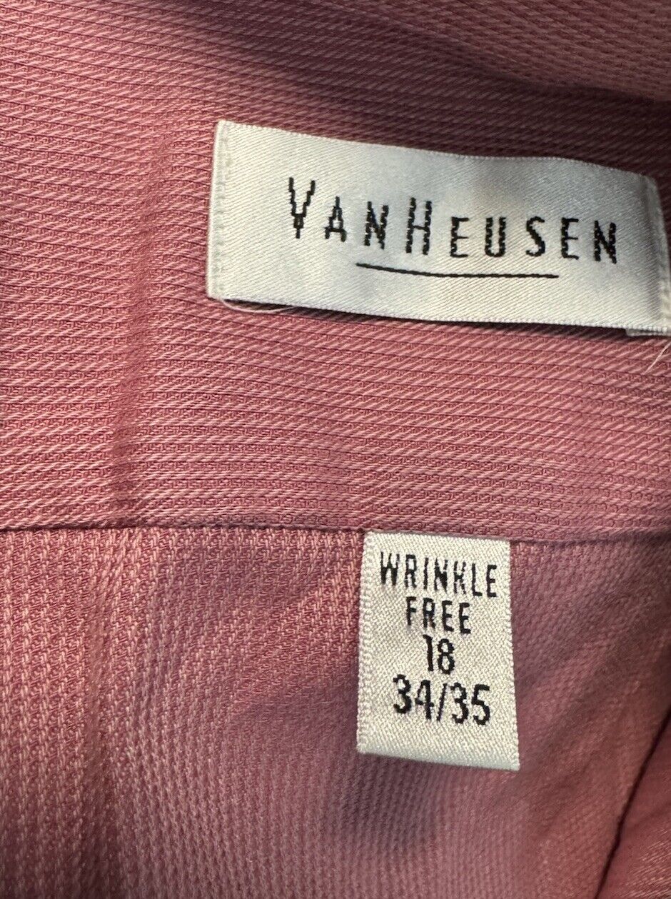 Van Heusen Button Up Long Sleeve Shirt Men's Size 18 34/35