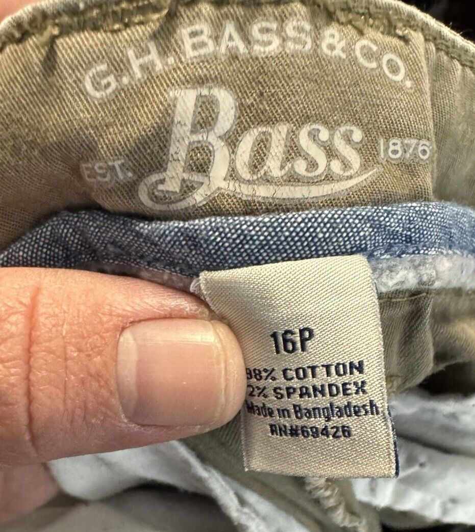 G.H. Bass & Co. Women's Chino Pants 16 Beige Khaki Straight Leg Flat Front