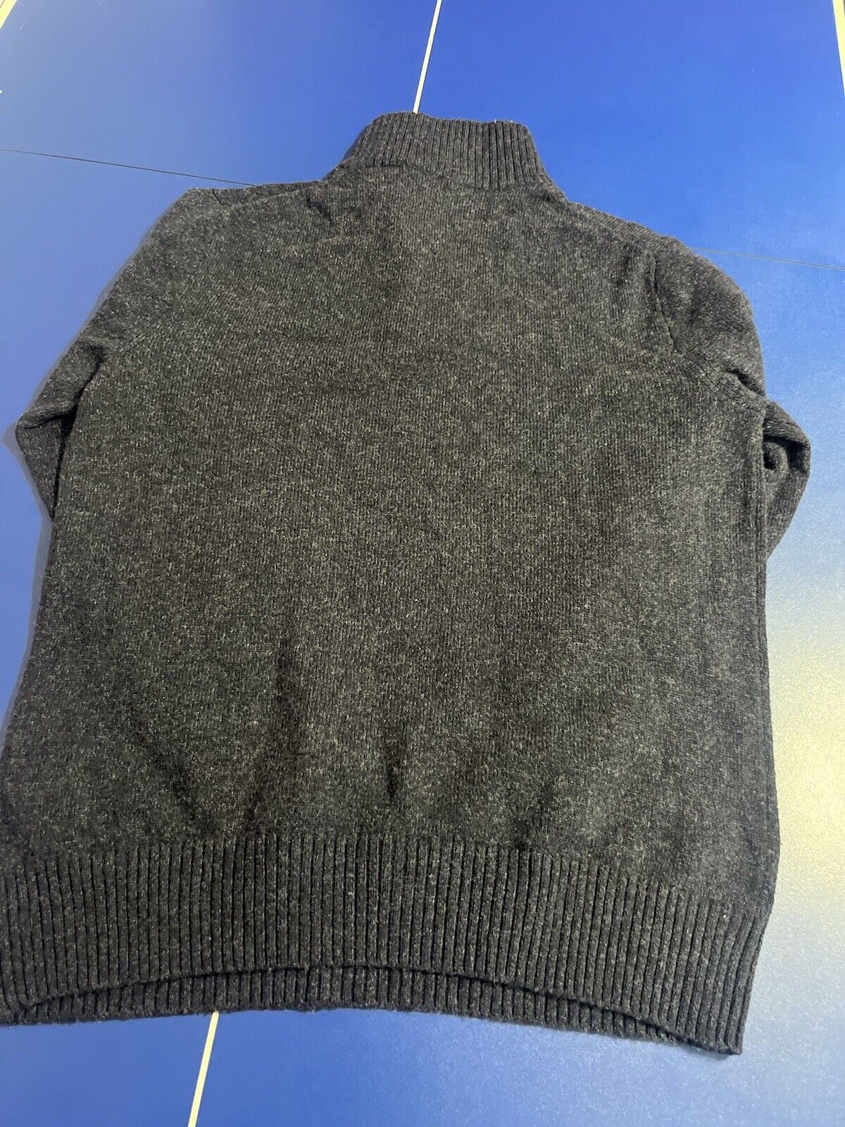 J Crew Merino Wool Sweater Mens Medium Gray Pullover Knit 1/4 Zip Up