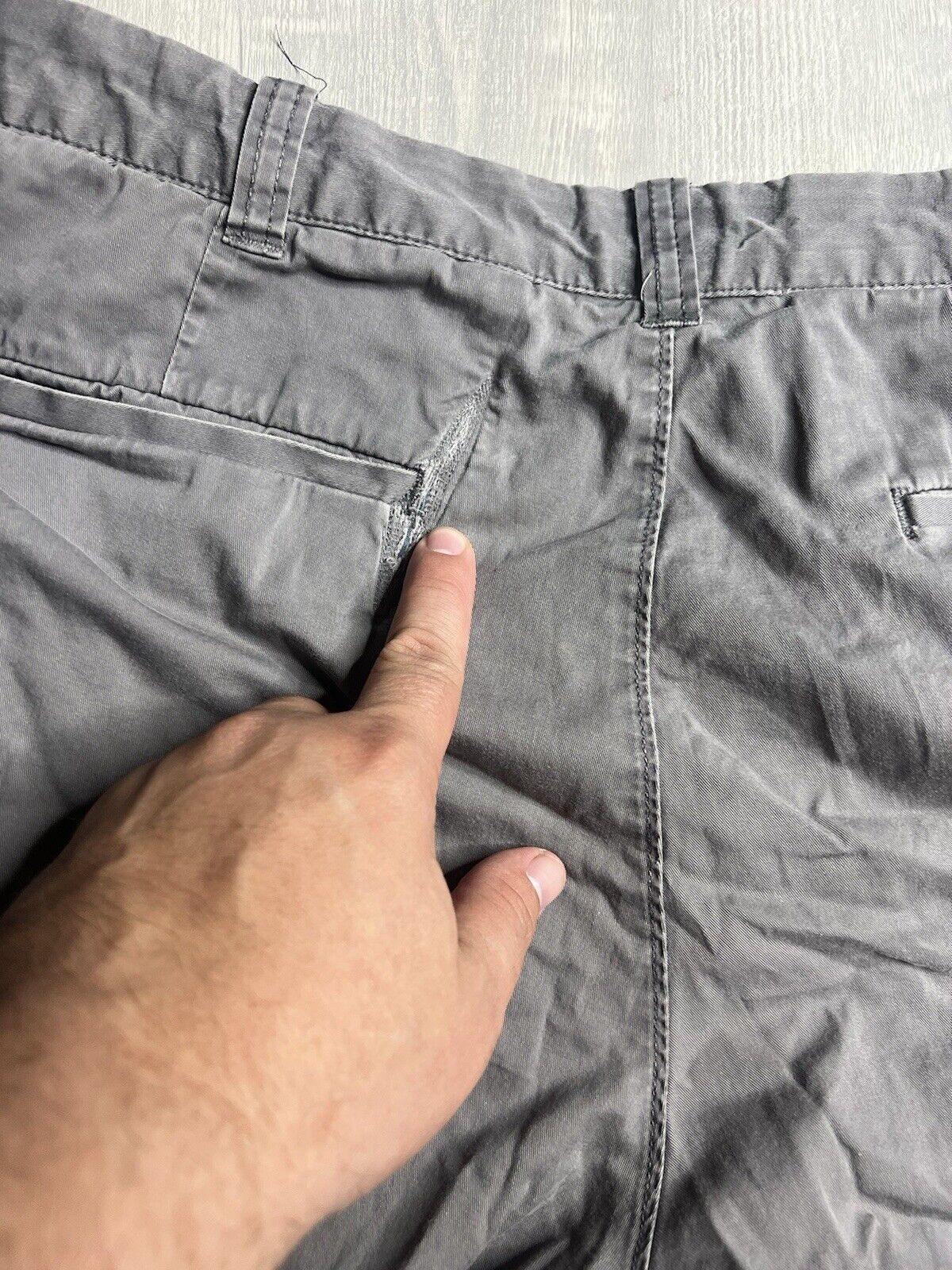 J. Crew Shorts Mens 35 Straight Leg Flat Front Slash Pocket/ Some Wear And Tear