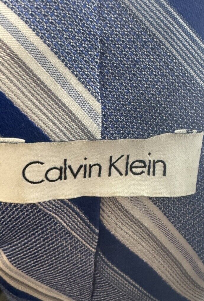 Calvin Klein Blue Striped Silk Tie - 58L 3.5W