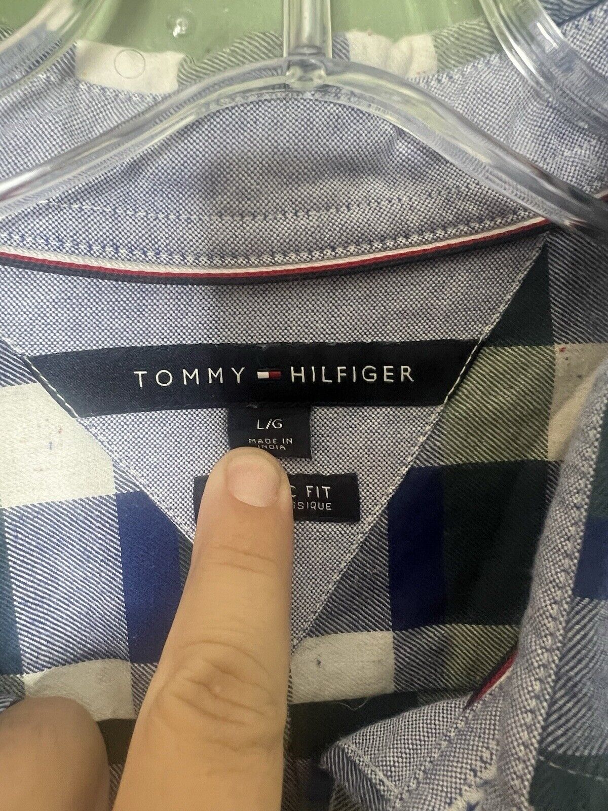 Tommy Hilfiger Shirt Mens Large Button Down Long Sleeve