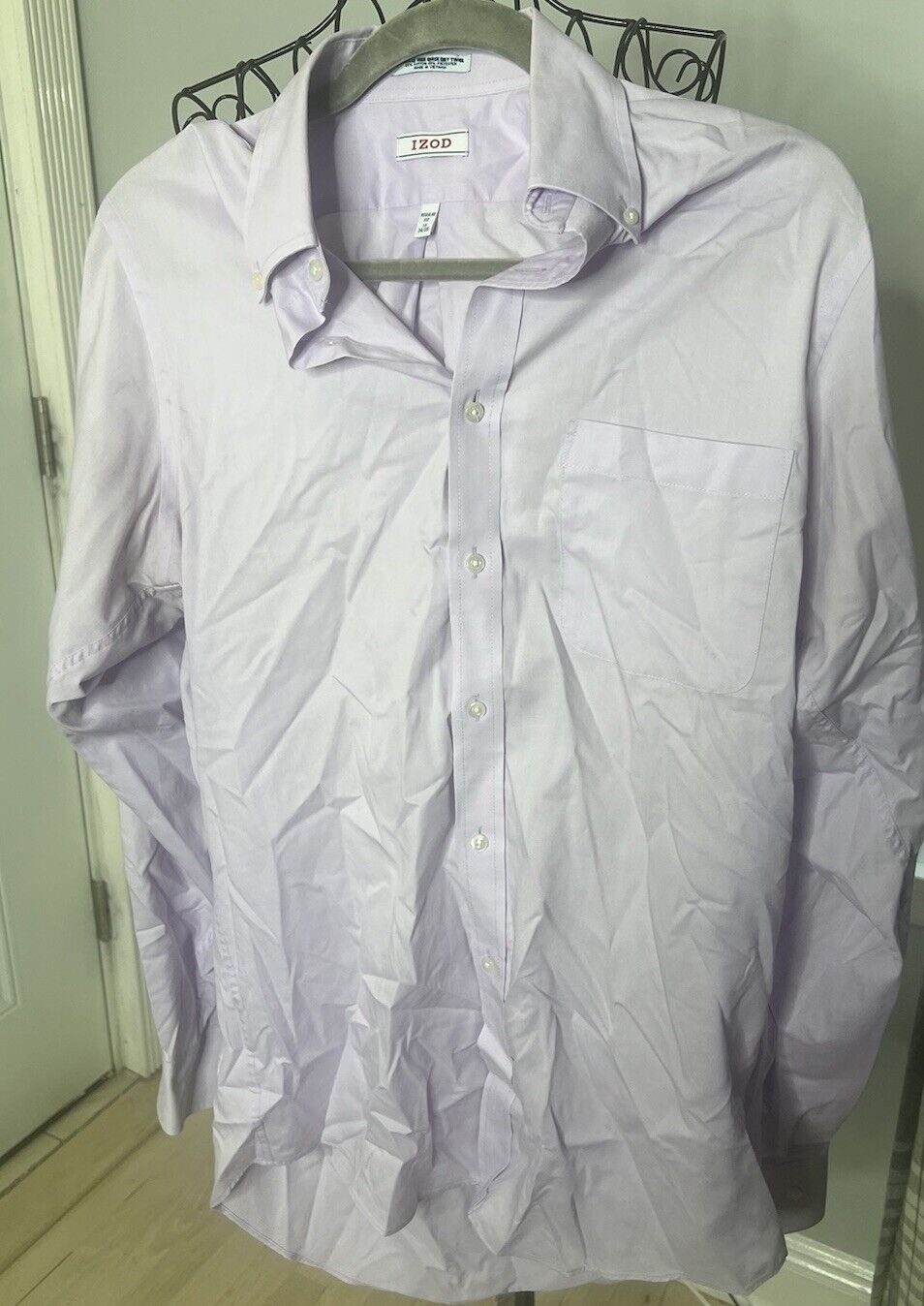 Izod Shirt Mens 15-34/35 Button Up Long Sleeve