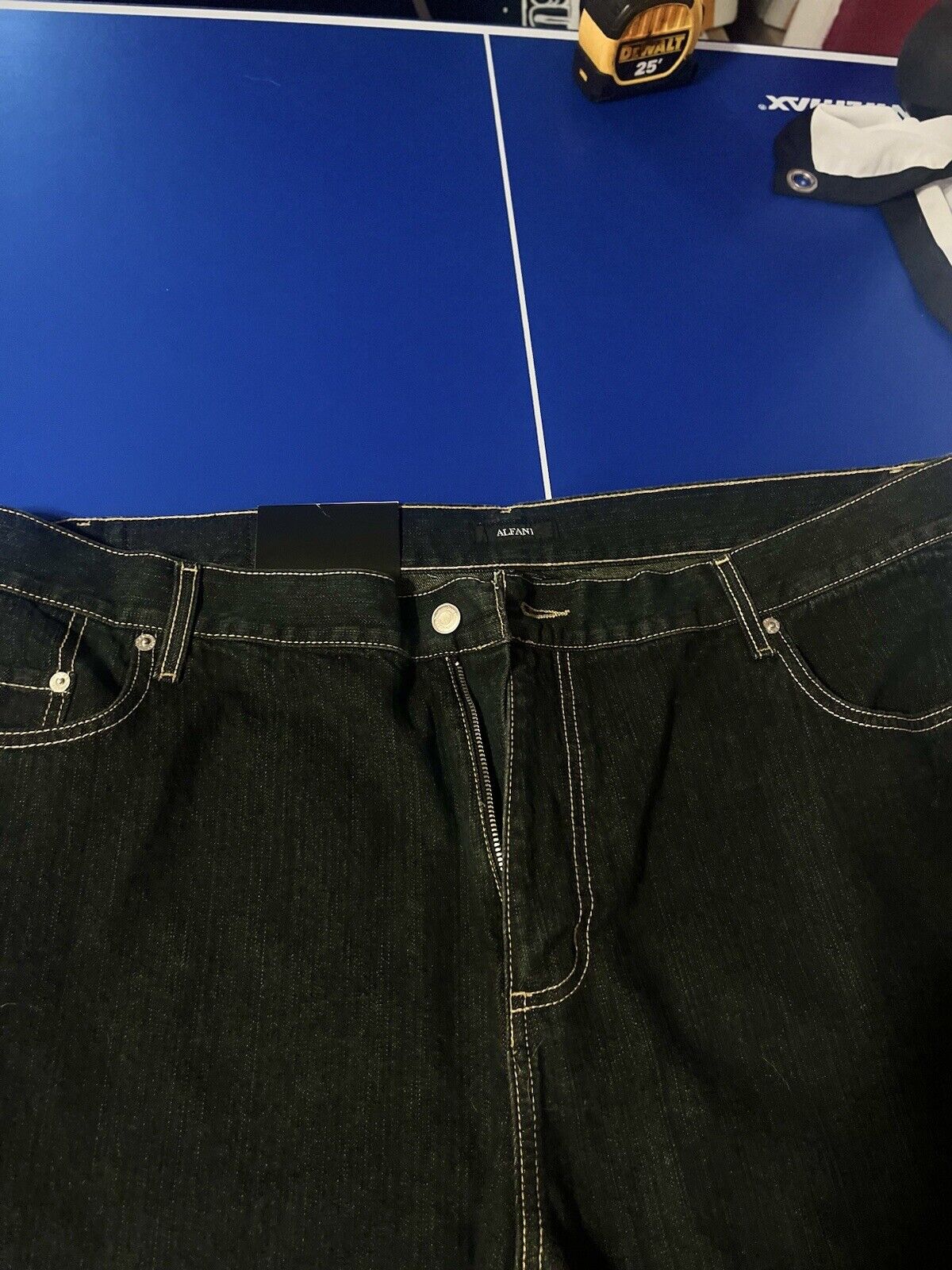 Afani Men’s Jeans, Size 42x32, Regular Fit, Black Denim Jeans, High Quality,rare